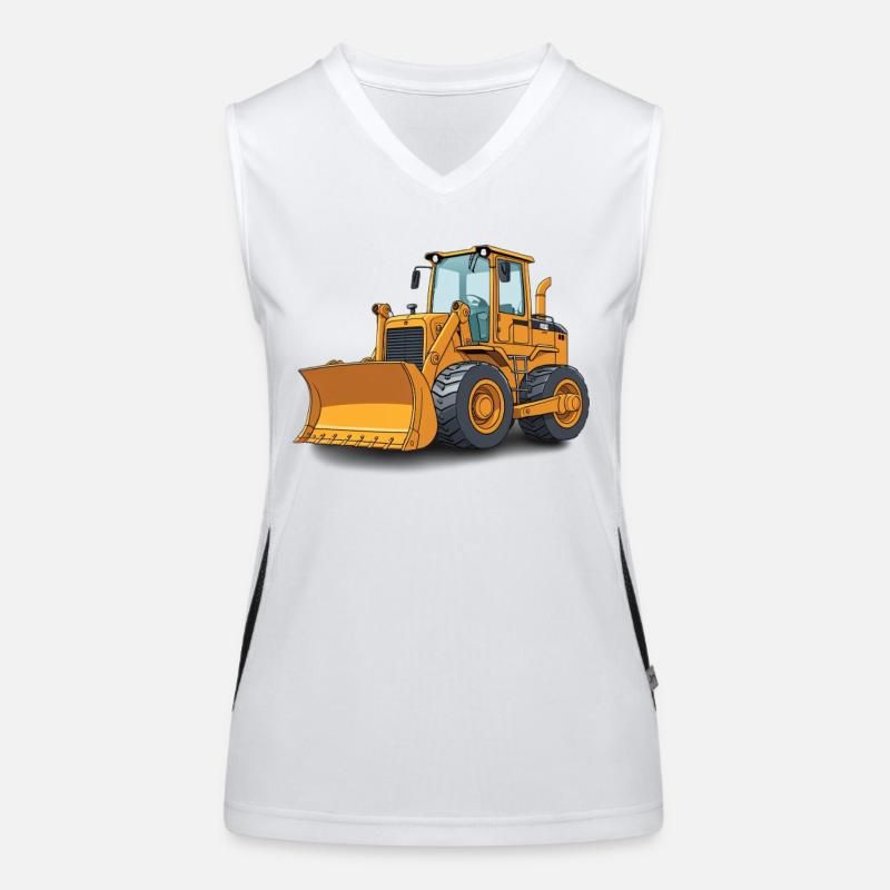 Robust bulldozer in construction design Women's Functional Contrast Tank Top