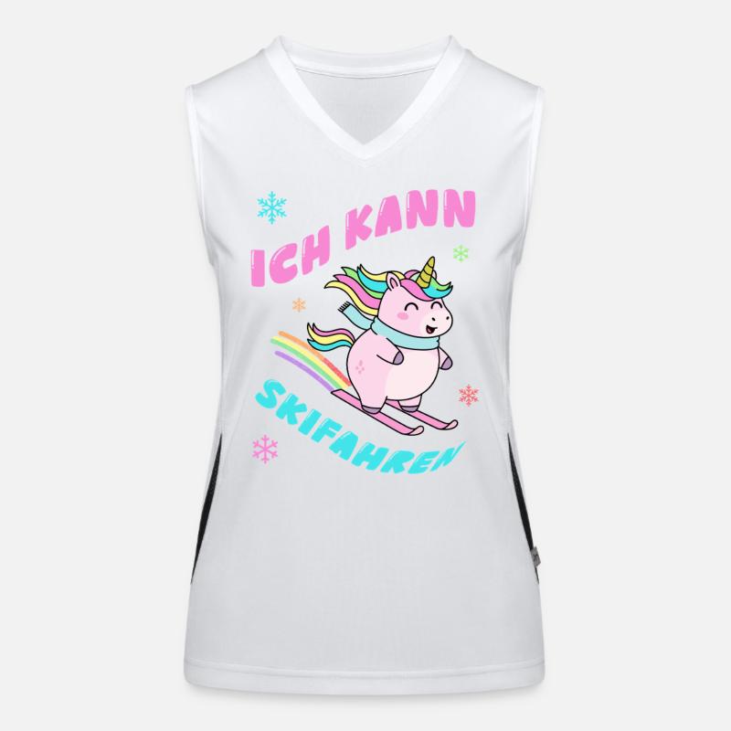 Unicorn Skiing - Winter Design - Women's Functional Contrast Tank Top - white/black