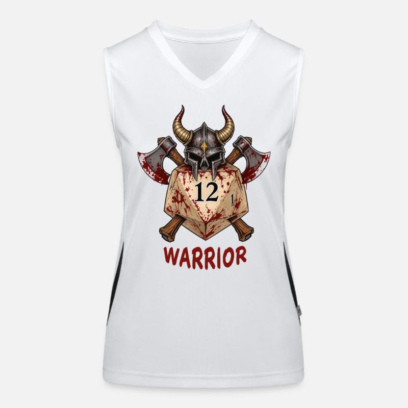 D20 with Knight's Helmet & Axes – Warrior Dice Women's Functional Contrast Tank Top