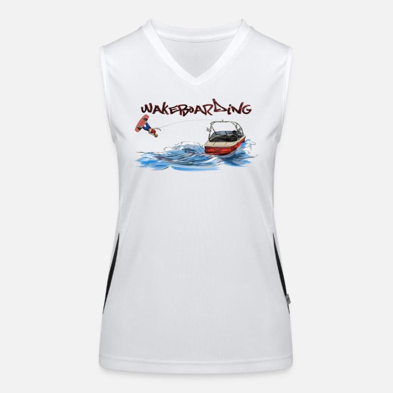 Motif d'action de wakeboard Débardeur respirant contrasté Femme