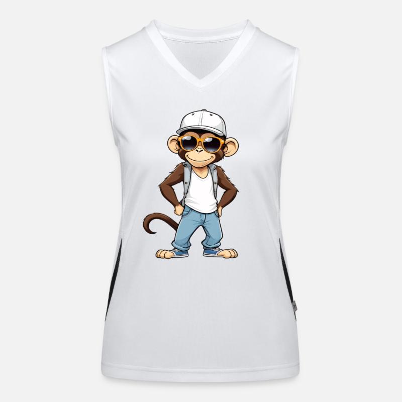Singe cool avec lunettes de soleil et casquette Débardeur respirant contrasté Femme