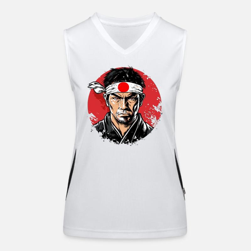 Japanischer Samurai-Krieger Funktionelles Kontrast-Tank Top für Frauen