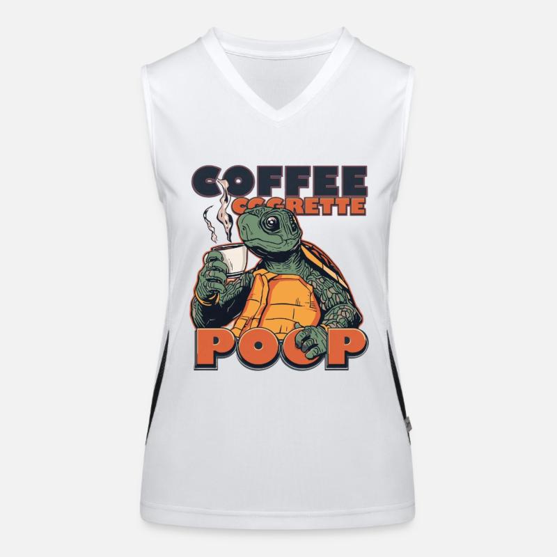 Lizard Schildkröte Kaffee Kippe Gaffel Zigarette Funktionelles Kontrast-Tank Top für Frauen