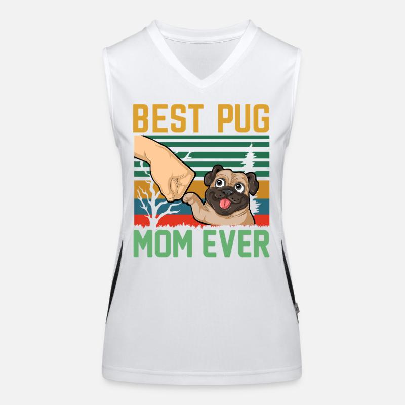 Beste Mopsmutter aller Zeiten Retro Funktionelles Kontrast-Tank Top für Frauen