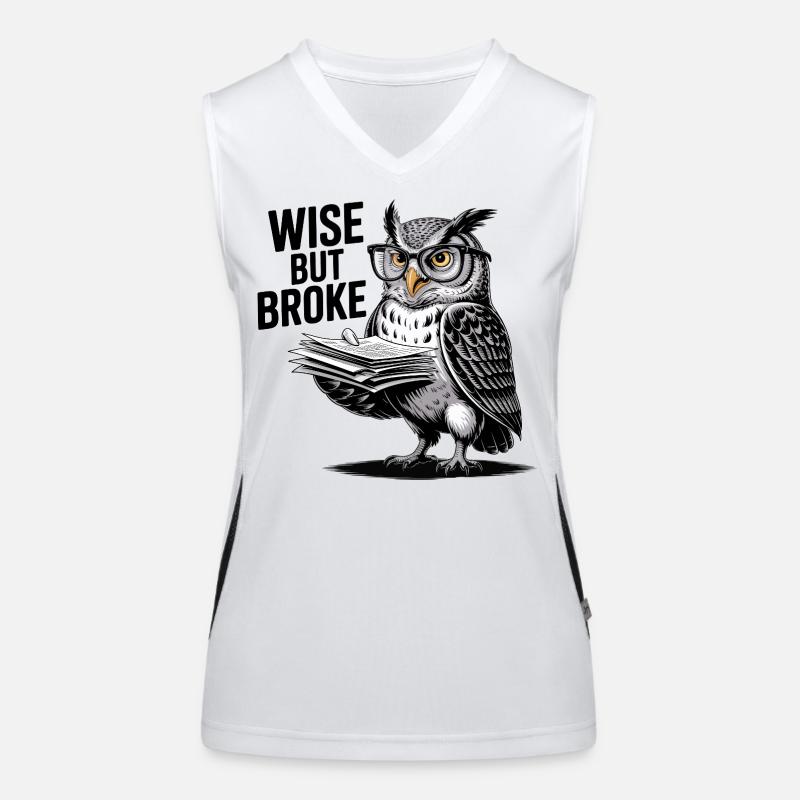 Weise, aber pleite Eule Funktionelles Kontrast-Tank Top für Frauen