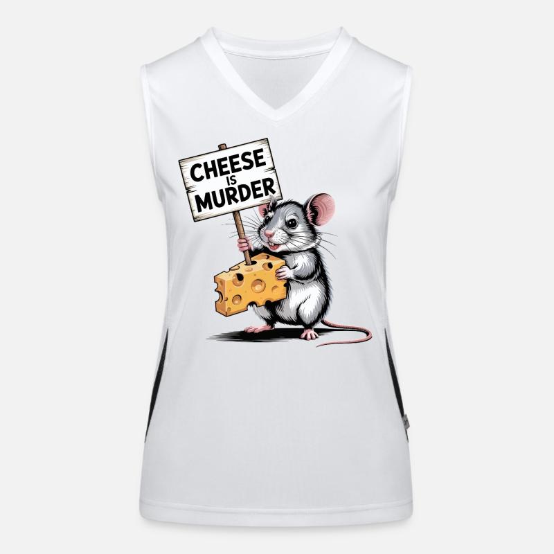 Cheese Is Murder Mouse Women's Functional Contrast Tank Top