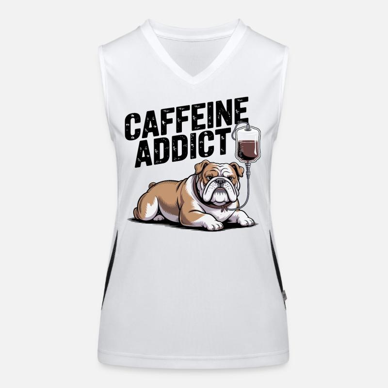 Bouledogue accro à la caféine Débardeur respirant contrasté Femme
