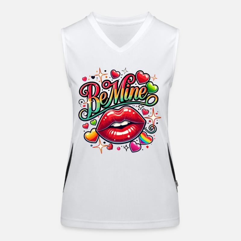 Be Mine - Lippen & Liebe Funktionelles Kontrast-Tank Top für Frauen