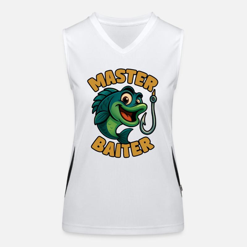 Master Baiter – witziges Angler-Wortspiel Funktionelles Kontrast-Tank Top für Frauen