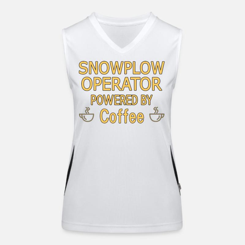 Snowplow Operator Powered Coffee Snow Plow Driver Women's Functional Contrast Tank Top