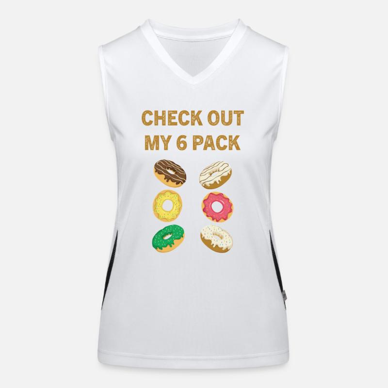 Découvrez mon pack de six beignets Funny Donut Lover Débardeur respirant contrasté Femme