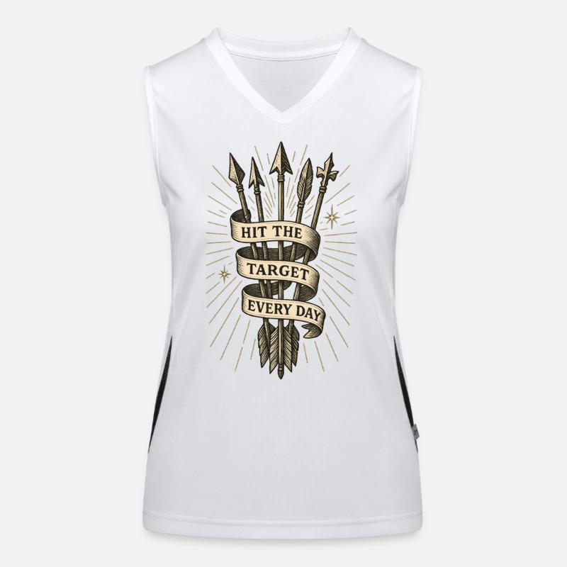 Hit The Target Every Day Bogenschießen Pfeil Funktionelles Kontrast-Tank Top für Frauen