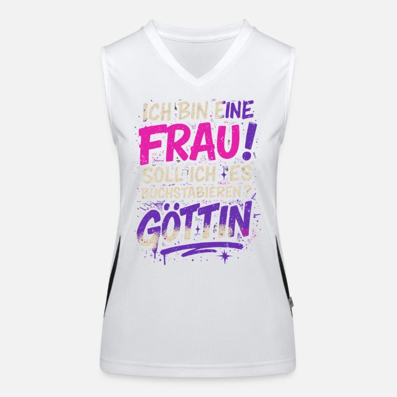 Frauenpower Spruch mit Graffiti-Design Funktionelles Kontrast-Tank Top für Frauen