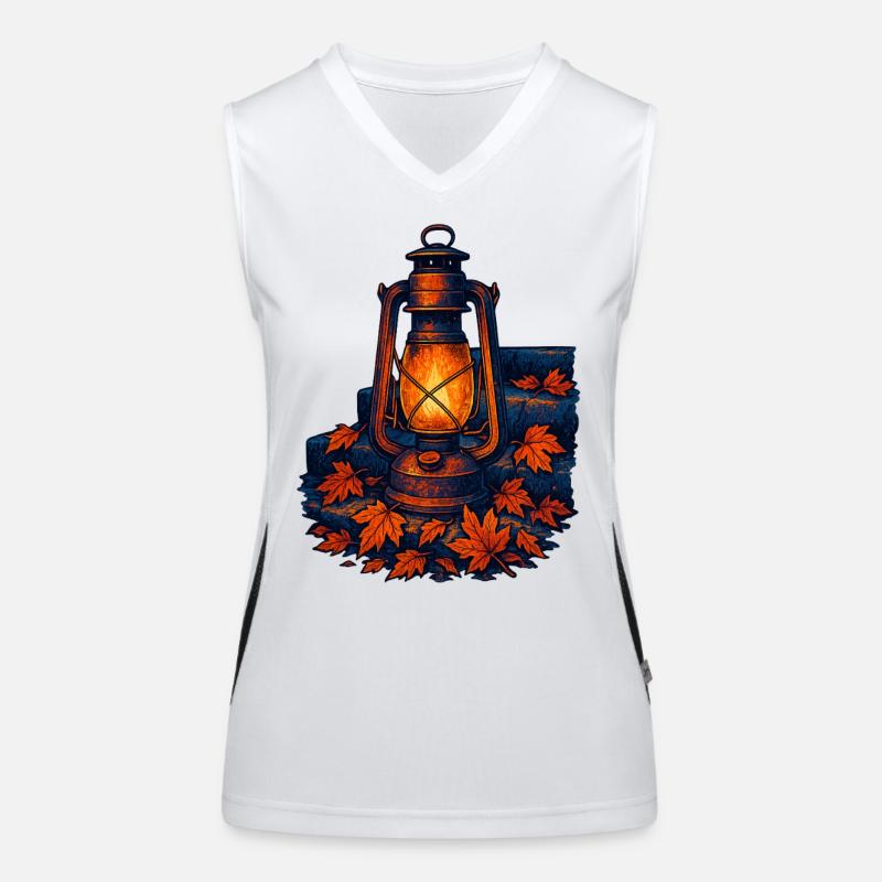 Dark Academia Herbst Vibes Laterne Herbstlich Funktionelles Kontrast-Tank Top für Frauen