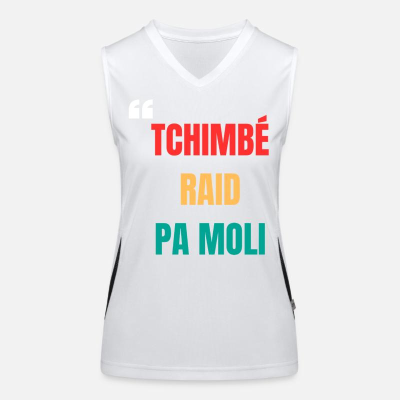 T-shirt créole « Tchimbé raid pas moli » – Courage Débardeur respirant contrasté Femme