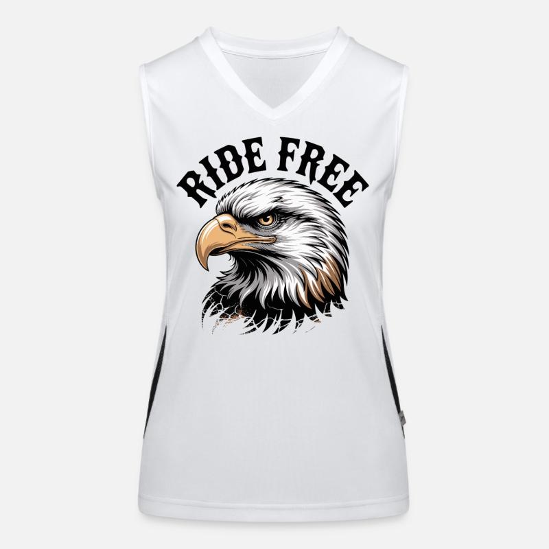 Eagle Head Ride Free-Emblem Funktionelles Kontrast-Tank Top für Frauen