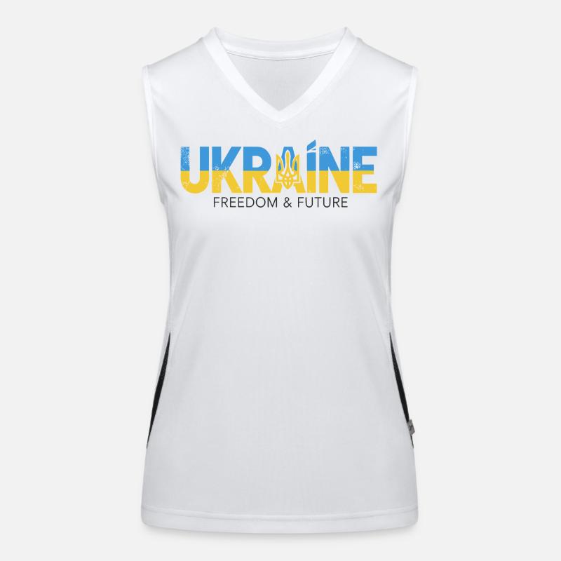 Trident ukrainien Conception de la paix Débardeur respirant contrasté Femme