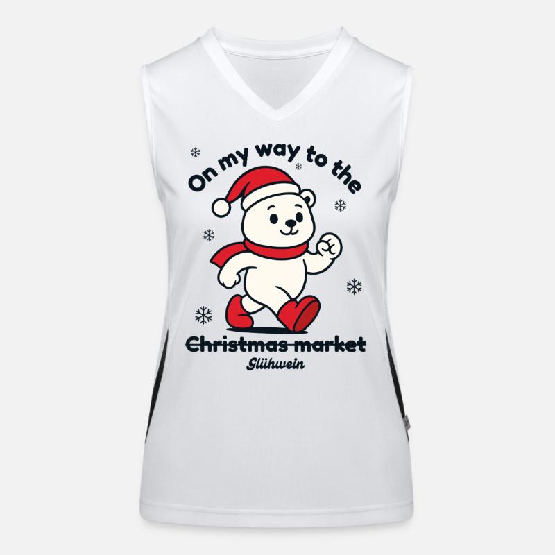 Marché de Noël - Vin chaud avec ours polaire Débardeur respirant contrasté Femme