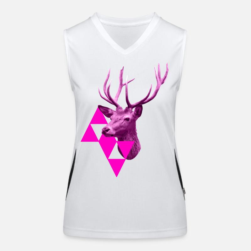 pinker Hirsch Funktionelles Kontrast-Tank Top für Frauen