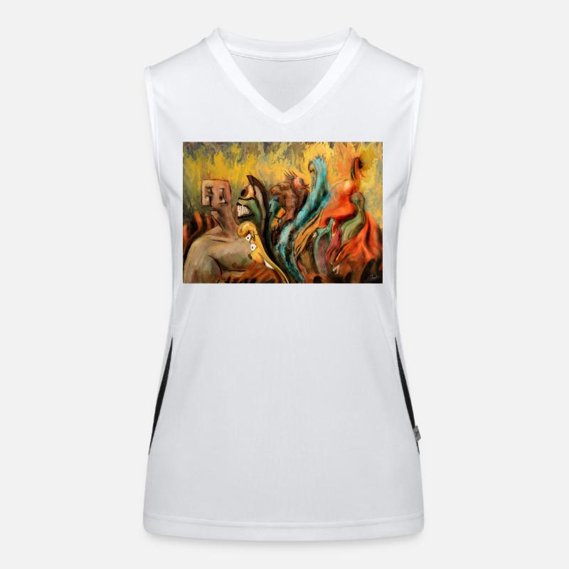 Surréaliste Psycho Disco Fantasy Créature Artwork Débardeur respirant contrasté Femme