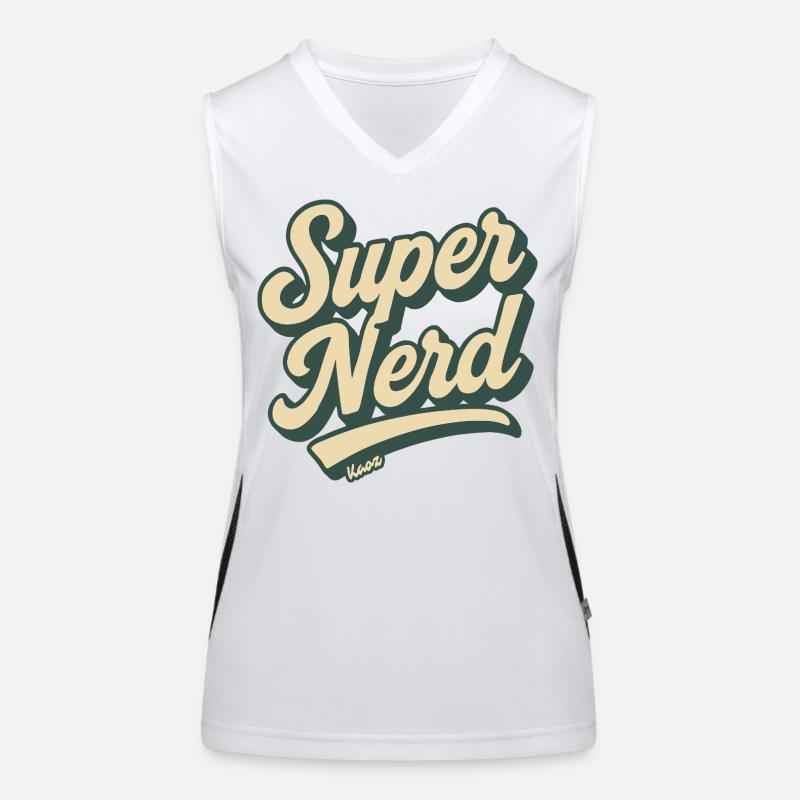 Super Nerd Retro Script Funktionelles Kontrast-Tank Top für Frauen