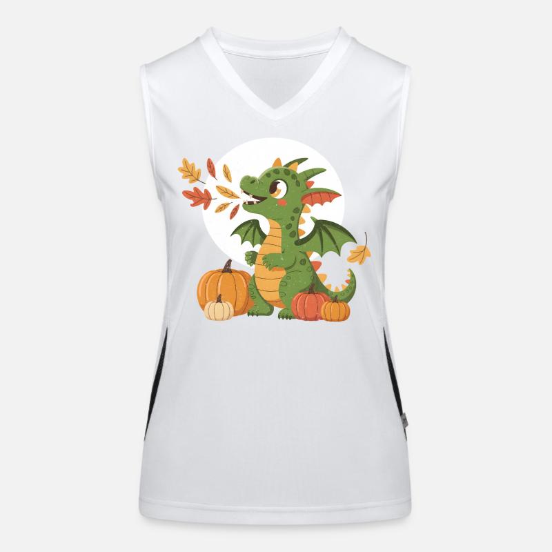 Kleiner Drachen Herbstszene Funktionelles Kontrast-Tank Top für Frauen