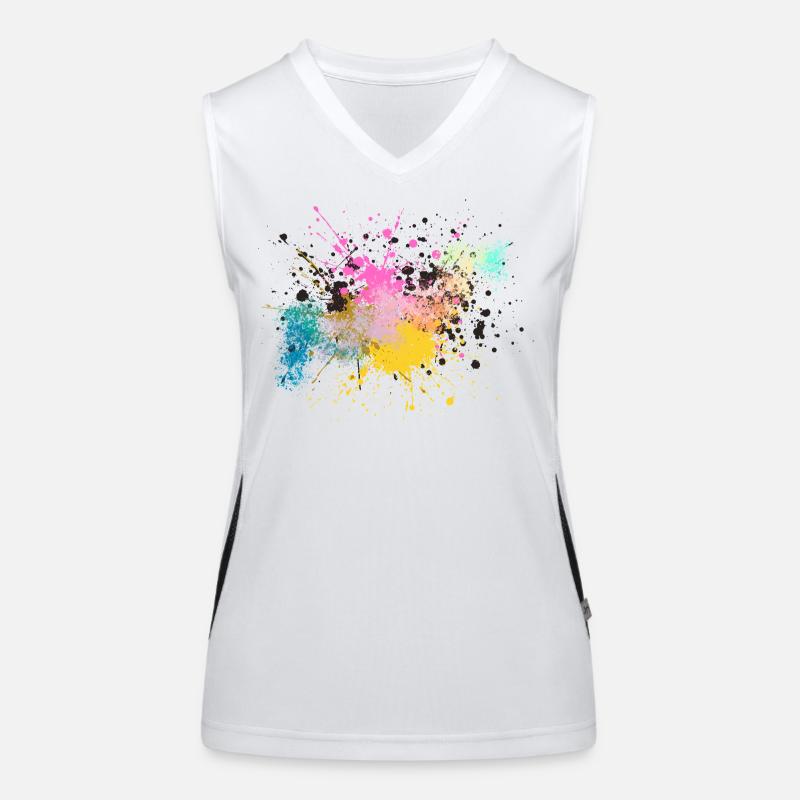 Farbenfrohe Farbspritz-Design Funktionelles Kontrast-Tank Top für Frauen