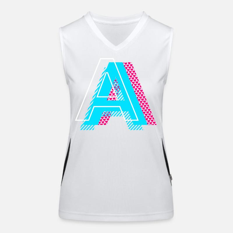 Initial letter A Women's Functional Contrast Tank Top