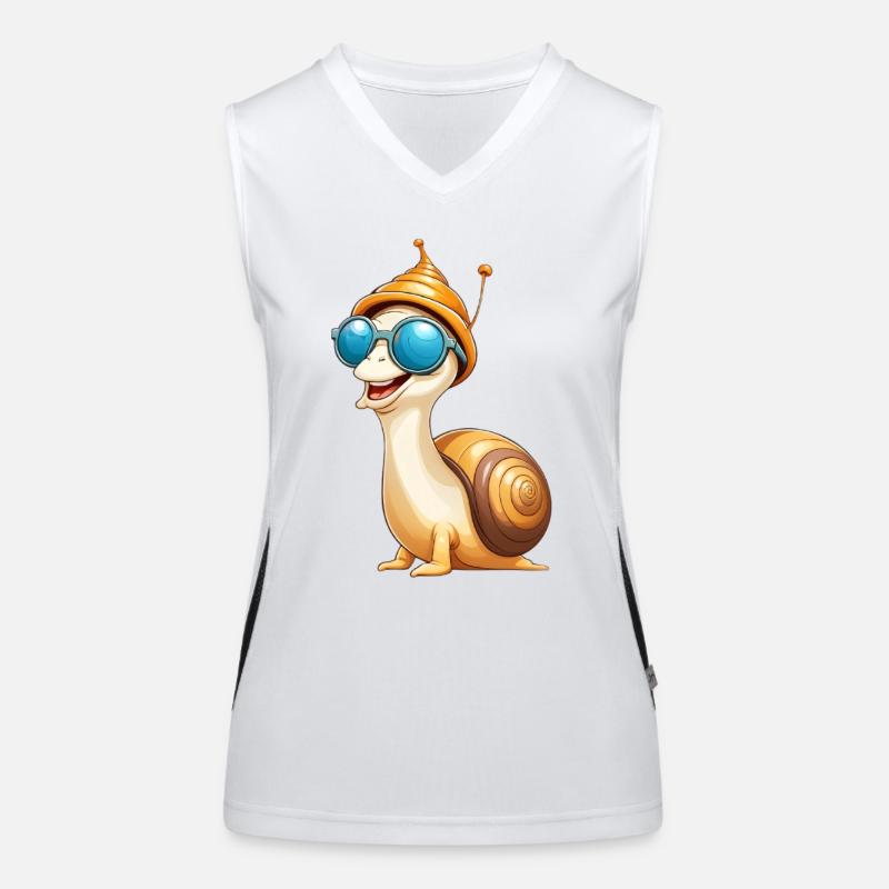 Sonnen-Snappy Schnecke mit Sonnenbrille  Funktionelles Kontrast-Tank Top für Frauen