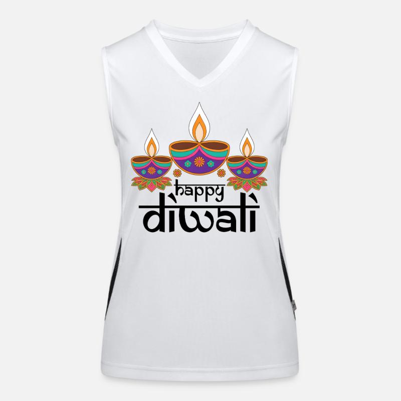 Three Colorful Diyas Feast Patterns Women's Functional Contrast Tank Top