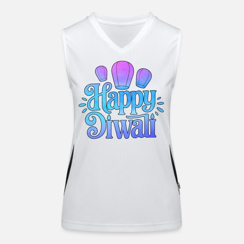 Happy Diwali Lanterns Gradient Women's Functional Contrast Tank Top