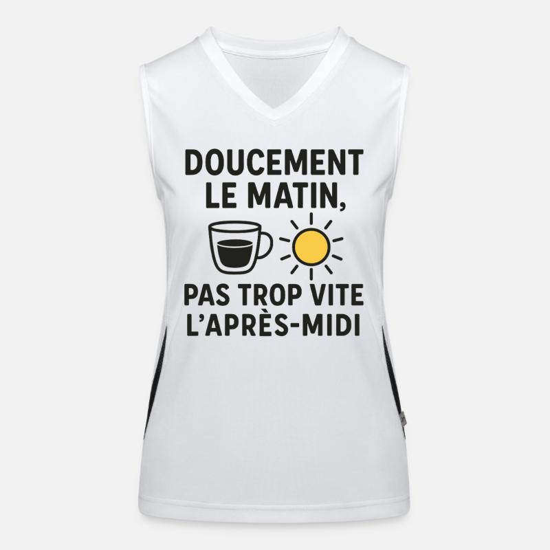 Doucement le Matin, Pas Trop Vite l’Après-Midi Débardeur respirant contrasté Femme