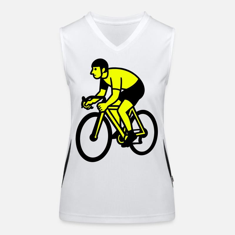 Roue néon silhouette cycliste Débardeur respirant contrasté Femme