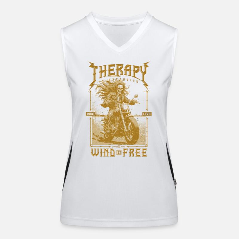 Therapy is Expensive Wind is Free Motorcycle Rider Women's Functional Contrast Tank Top