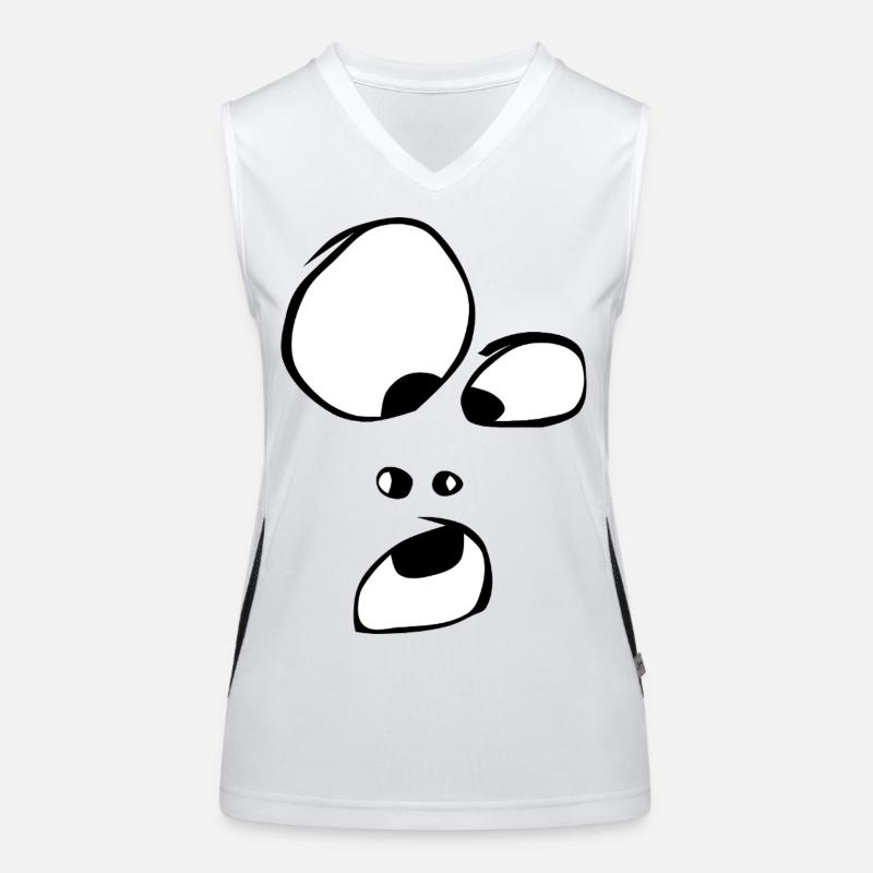 oho ! Gesicht Geist Gespenst Halloween Comic Funktionelles Kontrast-Tank Top für Frauen