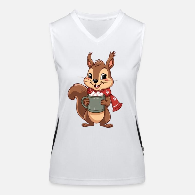 Winterkakao Eichhörnchen Funktionelles Kontrast-Tank Top für Frauen