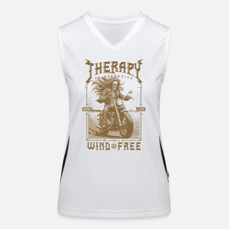 Therapy is Expensive Wind is Free Motorcycle Rider Women's Functional Contrast Tank Top