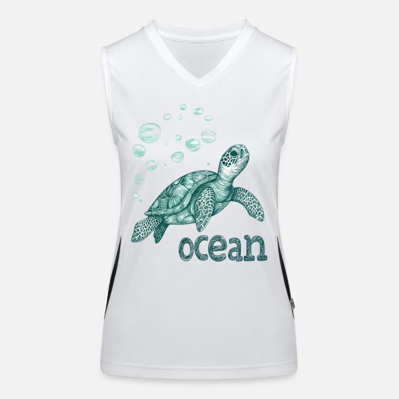 Save the ocean - turtle Women's Functional Contrast Tank Top