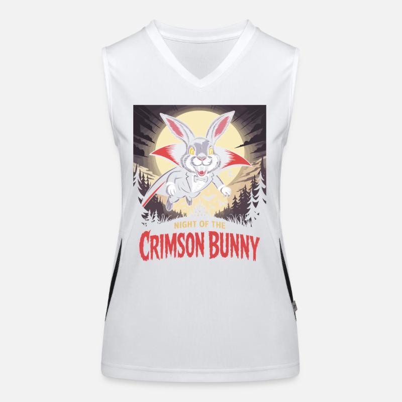 Nacht des Crimson Bunny - Hasendesign Funktionelles Kontrast-Tank Top für Frauen