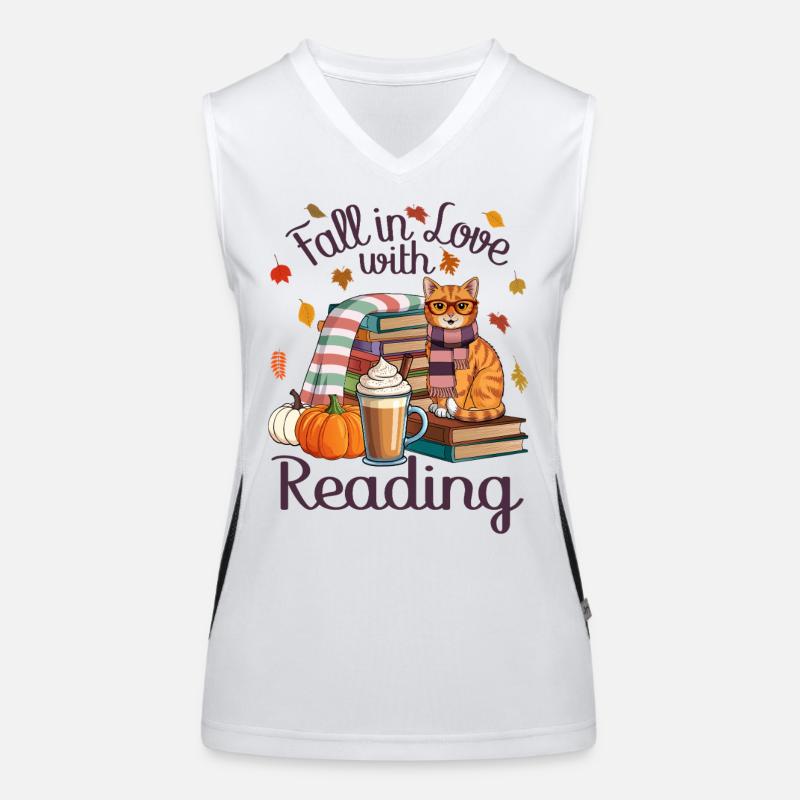 Herbst Katze Bücher  Funktionelles Kontrast-Tank Top für Frauen