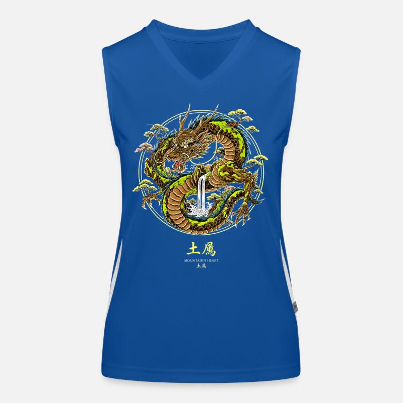 Dragon de terre asiatique avec cascade Débardeur respirant contrasté Femme
