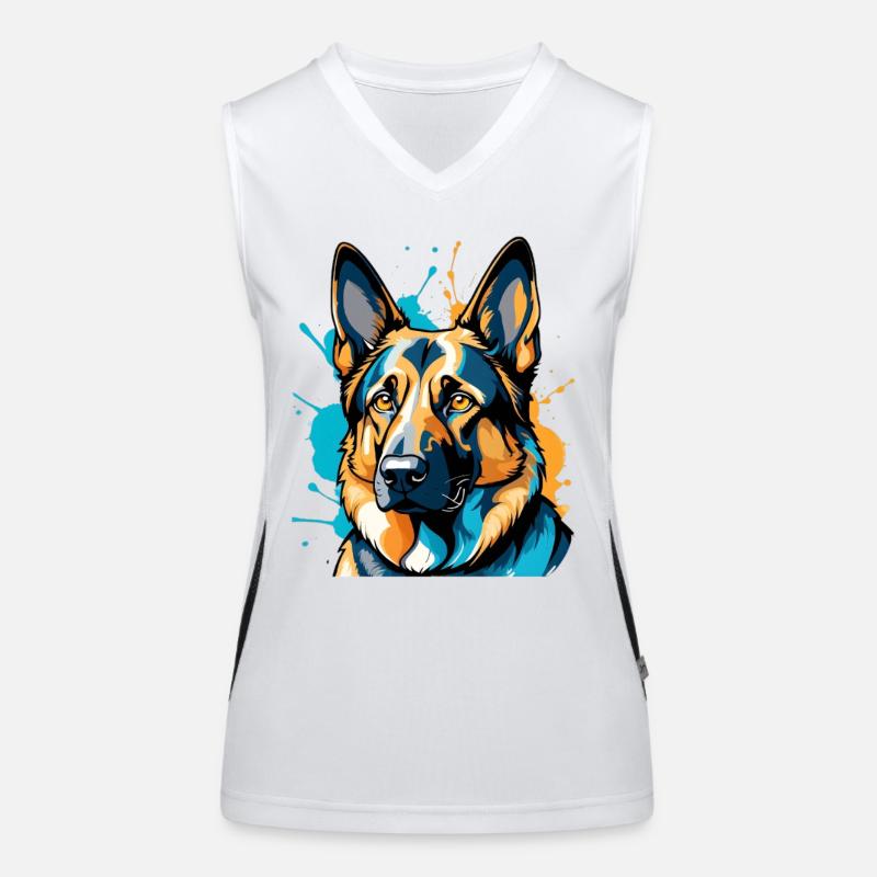 Live German Shepherd Color Explosion Women's Functional Contrast Tank Top