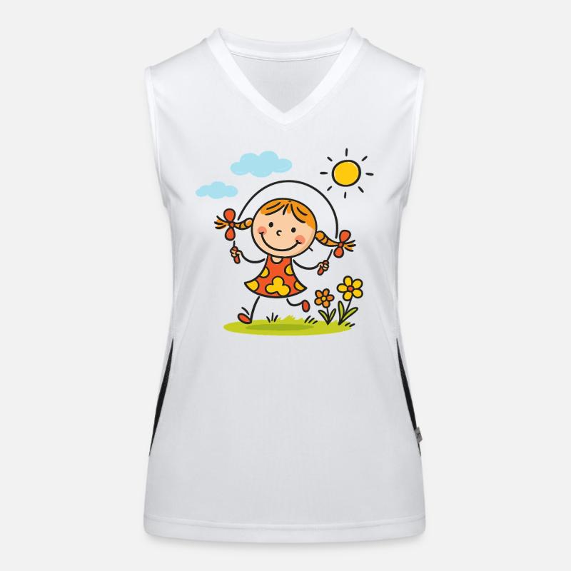 Sunny Skip Gartenmädchen Funktionelles Kontrast-Tank Top für Frauen