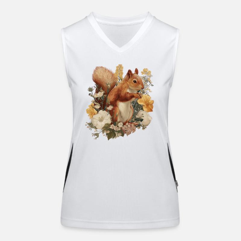 Eichhörnchen Blumen Cottagecore Funktionelles Kontrast-Tank Top für Frauen