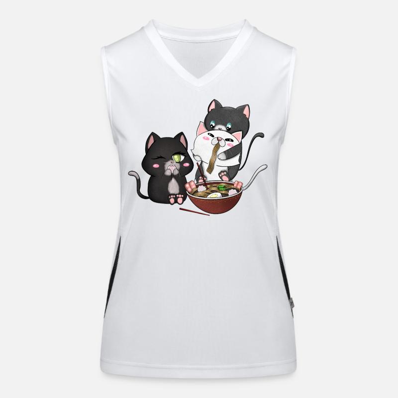 chats mangeant des ramen Débardeur respirant contrasté Femme
