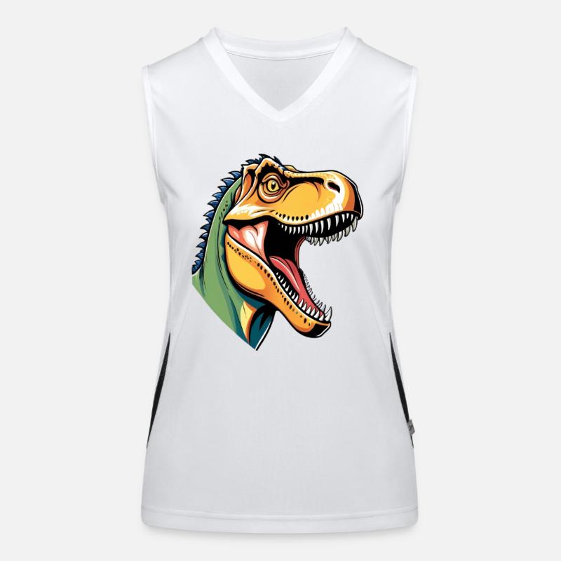 Buntes Dino Kopf Motiv Funktionelles Kontrast-Tank Top für Frauen