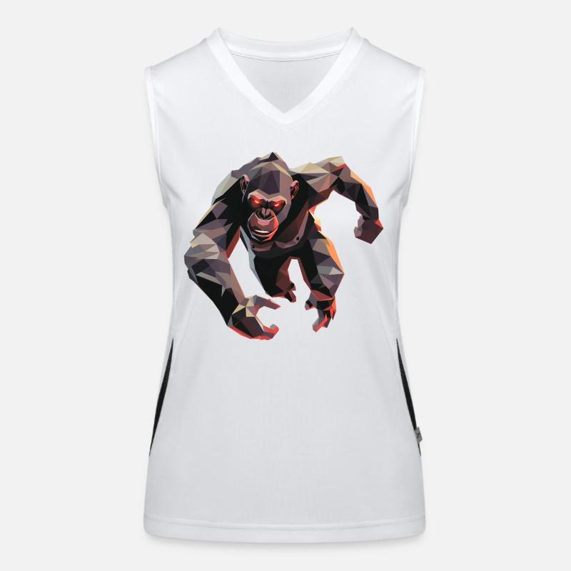 Gorilla im Low Poly Stil Funktionelles Kontrast-Tank Top für Frauen