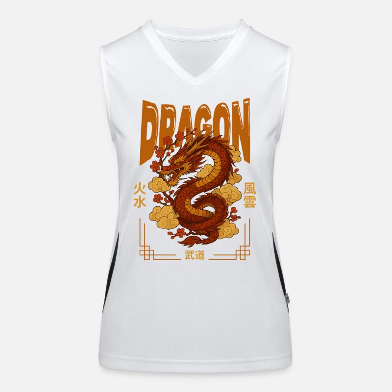 Asiatischer Drache - Japan Funktionelles Kontrast-Tank Top für Frauen