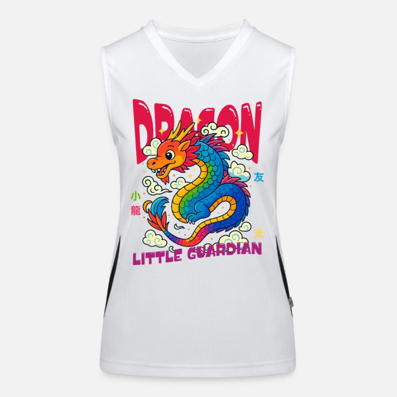 Regenbogen Drache - Kleiner Wächter Funktionelles Kontrast-Tank Top für Frauen