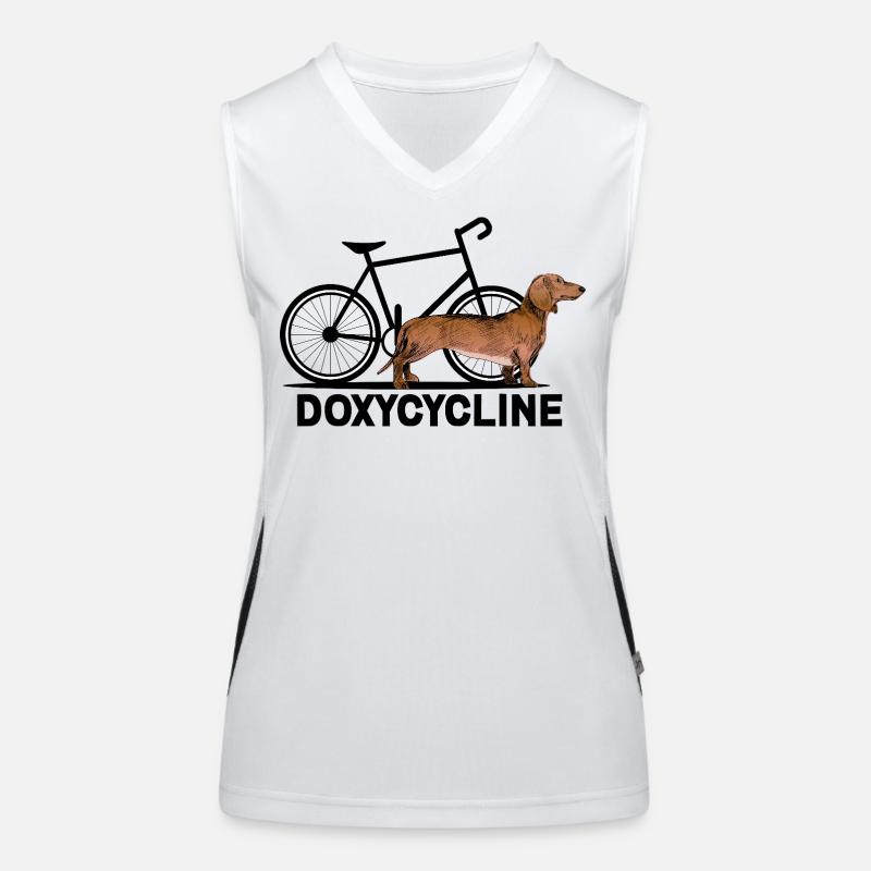 Doxycycline grappige Teckel Cyclus Débardeur respirant contrasté Femme